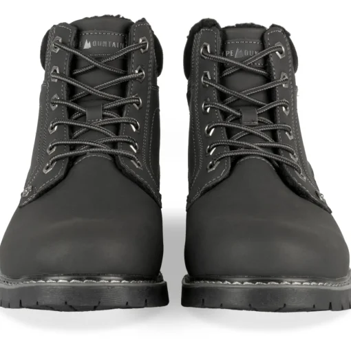 Bottines NOIR Homme Motif Uni Lacets