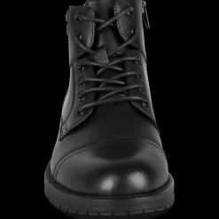 Bottines NOIR Homme Motif Uni Lacets