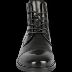 Bottines NOIR Homme Motif Uni Lacets