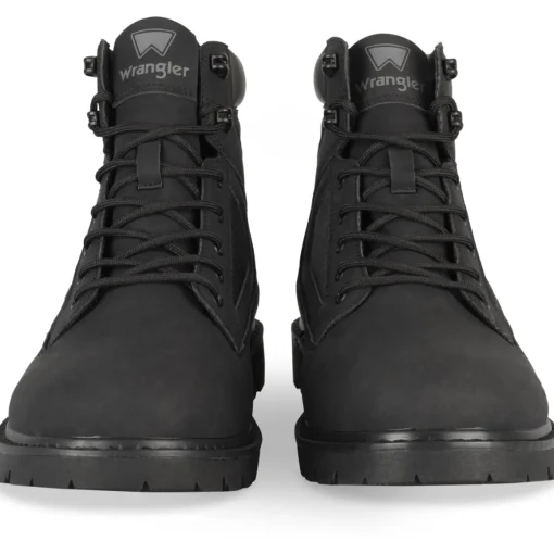 Bottines NOIR Homme Motif Uni Lacets