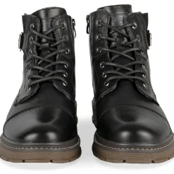 Bottines NOIR Homme Motif Uni Lacets