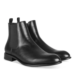 Bottines NOIR Homme Motif Uni A Enfiler