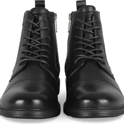 Bottines NOIR Homme Motif Uni Lacets