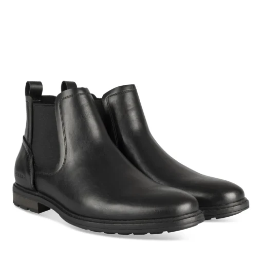 Bottines NOIR Homme Motif Uni Elastique