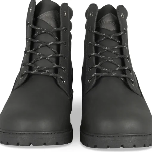 Bottines NOIR Homme Motif Uni Lacets