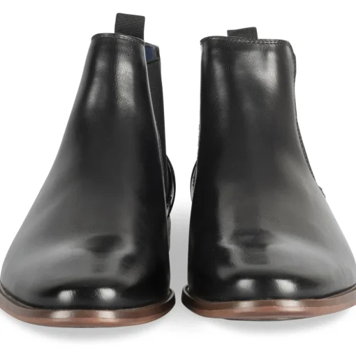 Bottines NOIR Homme Motif Uni Elastique