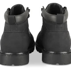 Bottines NOIR Homme Motif Uni Lacets