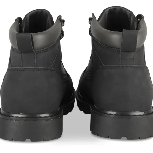 Bottines NOIR Homme Motif Uni Lacets
