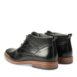 Bottines NOIR Homme Motif Uni Lacets