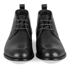 Bottines NOIR Homme Motif Uni Lacets