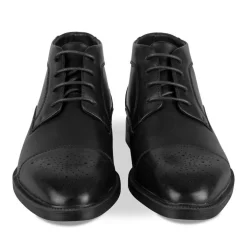Bottines NOIR Homme Motif Uni Lacets