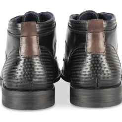 Bottines NOIR Homme Motif Uni Lacets