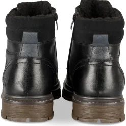 Bottines NOIR Homme Motif Uni Lacets