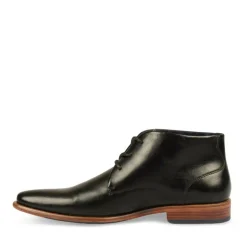 Bottines NOIR Homme Motif Uni Lacets