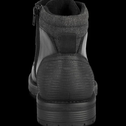 Bottines NOIR Homme Motif Uni Lacets