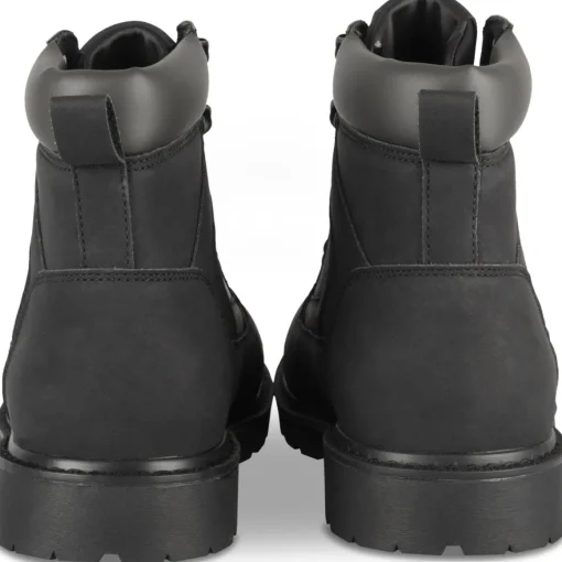 Bottines NOIR Homme Motif Uni Lacets