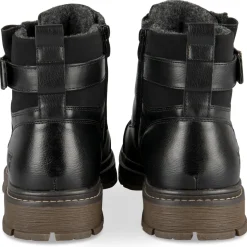 Bottines NOIR Homme Motif Uni Lacets