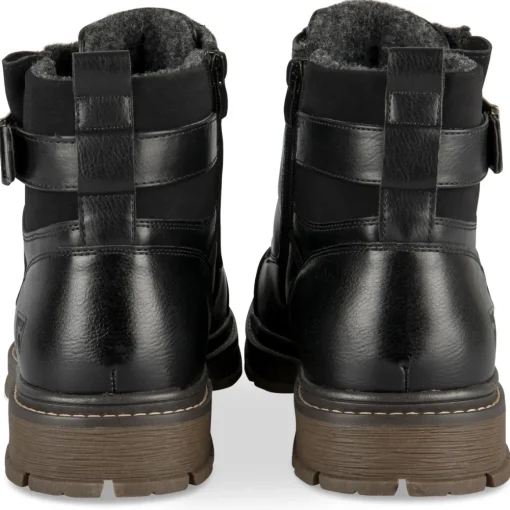 Bottines NOIR Homme Motif Uni Lacets