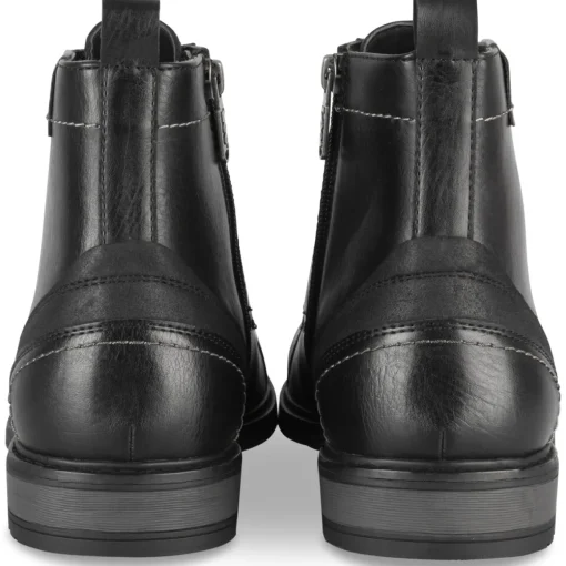 Bottines NOIR Homme Motif Uni Lacets