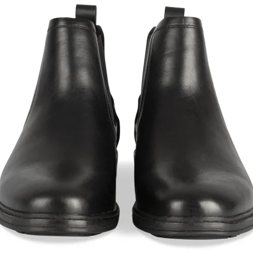 Bottines NOIR Homme Motif Uni Elastique