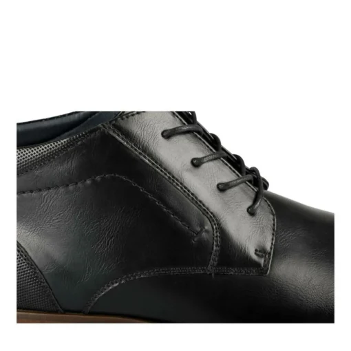 Bottines NOIR Homme Motif Uni Lacets
