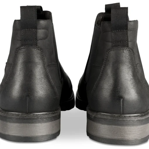 Bottines NOIR Homme Motif Uni Elastique