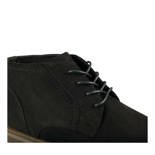 Bottines NOIR Homme Motif Uni Lacets