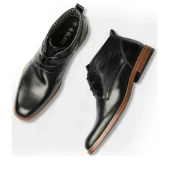 Bottines NOIR Homme Motif Uni Lacets