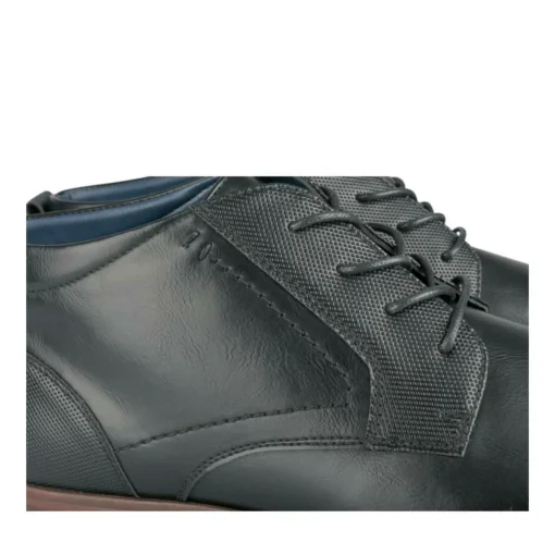 Bottines NOIR Homme Motif Uni Lacets