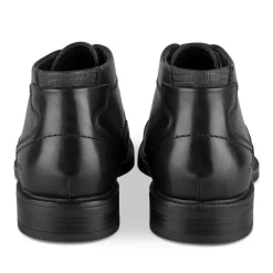 Bottines NOIR Homme Motif Uni Lacets