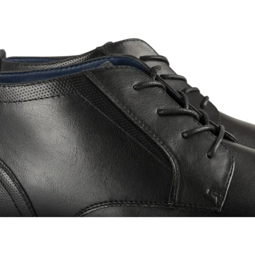 Bottines NOIR Homme Motif Uni Lacets