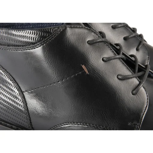 Bottines NOIR Homme Motif Uni Lacets