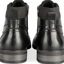 Bottines NOIR Homme Motif Uni Lacets