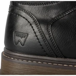 Bottines NOIR Homme Motif Uni Lacets