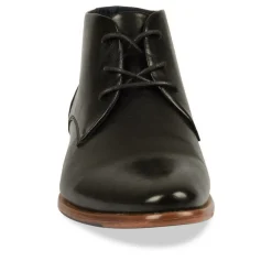 Bottines NOIR Homme Motif Uni Lacets