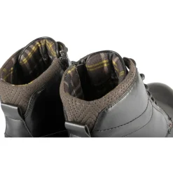 Bottines NOIR Homme Motif Uni Lacets