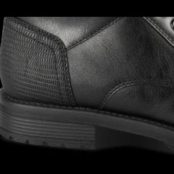 Bottines NOIR Homme Motif Uni Lacets