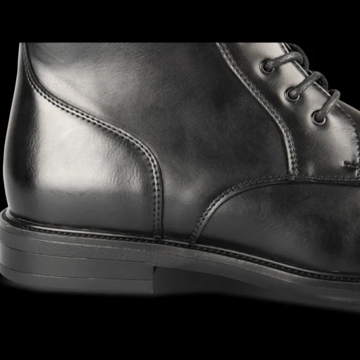 Bottines NOIR Homme Motif Uni Lacets