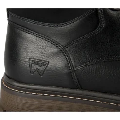 Bottines NOIR Homme Motif Uni Lacets