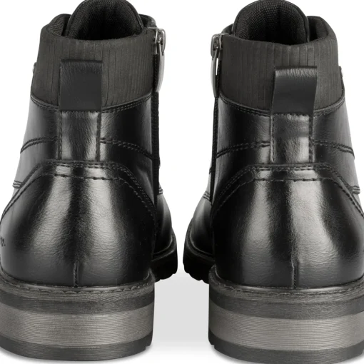 Bottines NOIR Homme Motif Uni Lacets