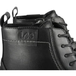 Bottines NOIR Homme Motif Uni Lacets