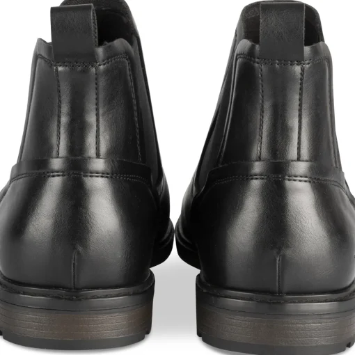 Bottines NOIR Homme Motif Uni Elastique