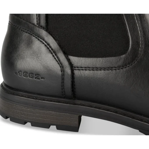 Bottines NOIR Homme Motif Uni Elastique