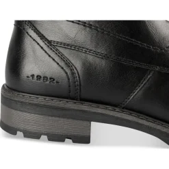 Bottines NOIR Homme Motif Uni Lacets