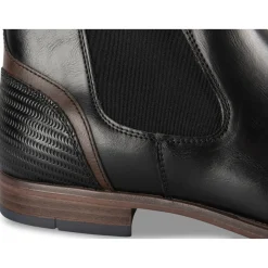 Bottines NOIR Homme Motif Uni Elastique