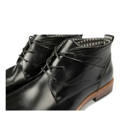 Bottines NOIR Homme Motif Uni Lacets