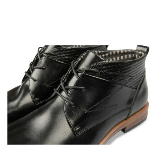 Bottines NOIR Homme Motif Uni Lacets