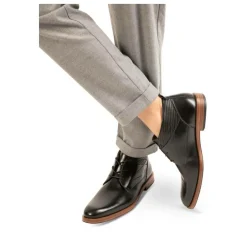 Bottines NOIR Homme Motif Uni Lacets