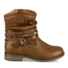 Bottines Plissé COGNAC Fille Motif Tressé Fermeture éclair