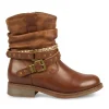 Bottines Plissé MARRON Fille Fermeture éclair